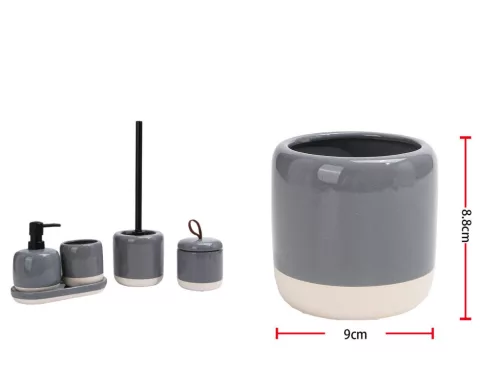 BÖGRE KER. FÜRDŐSZOBAI 9X8,8CM SZÜRKE