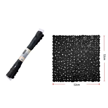 SZŐNYEG PVC FÜRDŐSZOBAI CSÚSZÁSGÁTLÓS 52X52CM FEKETE