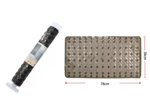 SZŐNYEG PVC FÜRDŐSZOBAI CSÚSZÁSGÁTLÓS 78X38CM BARNA