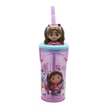 POHÁR SZÍVÓSZÁLAS 3D 360ML GABBY