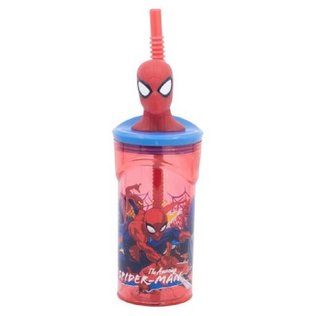 POHÁR SZÍVÓSZÁLAS 3D 360ML SPIDERMAN