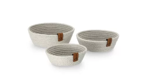 KOSÁR TEXTIL 3DB-OS 13X12X4CM / 14X14,5X6CM / 15X15,5X6CM