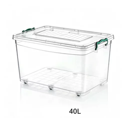 TÁROLÓ DOBOZ KEREKEKKEL MŰA. 40L