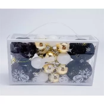 KARÁCSONYFA GÖMB DÍSZ 6CM/4DB - 3CM/18DB VEGYES 22DB-OS