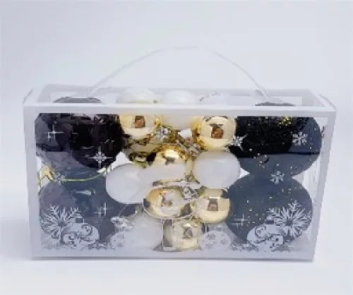 KARÁCSONYFA GÖMB DÍSZ 6CM/4DB - 3CM/18DB VEGYES 22DB-OS