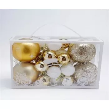 KARÁCSONYFA GÖMB DÍSZ 6CM VEGYES 8DB-OS