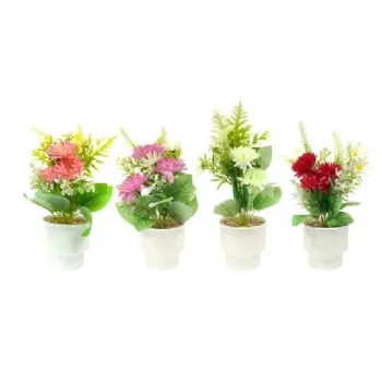 VIRÁG DEKOR KASPÓBAN 10X10X25CM 4F.