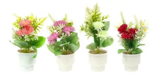 VIRÁG DEKOR KASPÓBAN 10X10X25CM 4F.