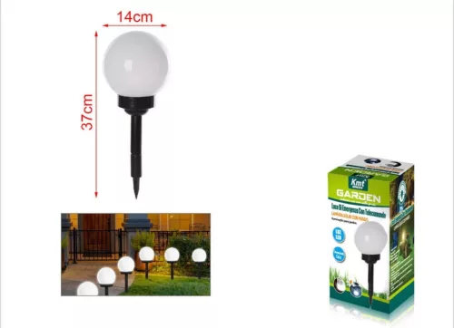 KERTI GÖMB ALAKÚ SOLAR LÁMPA LESZÚRHATÓ 14X37CM