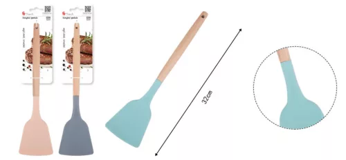 SPATULA SZILIKON + FA 32CM 3F. SZÍN