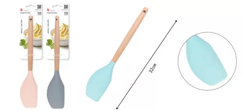 SPATULA SZILIKON + FA 32CM 3F. SZÍN