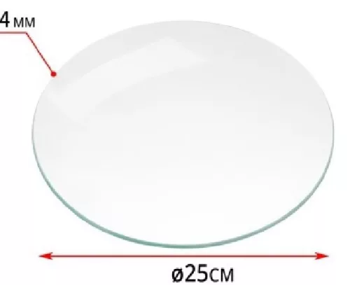 ÜVEGLAP KEREK 25CM D:4MM