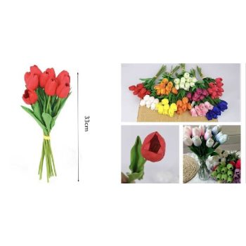 MŰVIRÁG TULIPÁN CSOKOR 33CM TÖBBFÉLE SZÍN