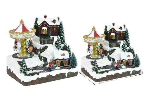 DÍSZ VÁROS KARÁCSONYI 20X20X14CM