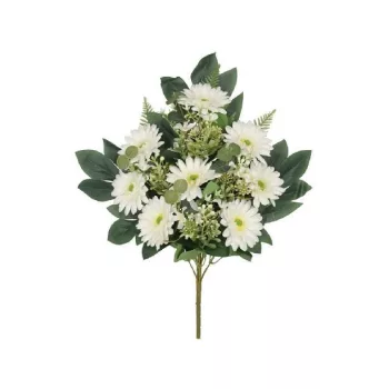 MŰVIRÁG VEGYES CSOKOR 54CM FEHÉR