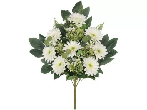 MŰVIRÁG VEGYES CSOKOR 54CM FEHÉR