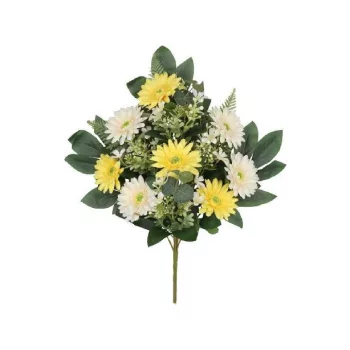 MŰVIRÁG CSOKOR 54CM SÁRGA-FEHÉR