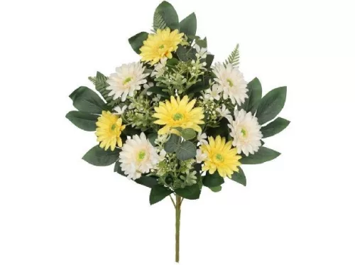 MŰVIRÁG CSOKOR 54CM SÁRGA-FEHÉR