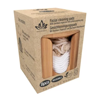   ARCTISZTÍTÓ KORONG 8DB ÚJRA FELHASZNÁLHATÓ + BAMBUSZ TÁROLÓ + MOSÓZSÁK