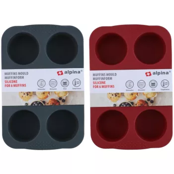 SÜTŐFORMA SZILIKON MUFFIN 26,5X17,3X4CM 2 FÉLE