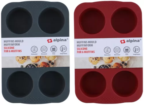 SÜTŐFORMA SZILIKON MUFFIN 26,5X17,3X4CM 2 FÉLE