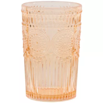 POHÁR ÜVEG NARANCSSÁRGA 360ML 4DB  8X6,5X12,5CM