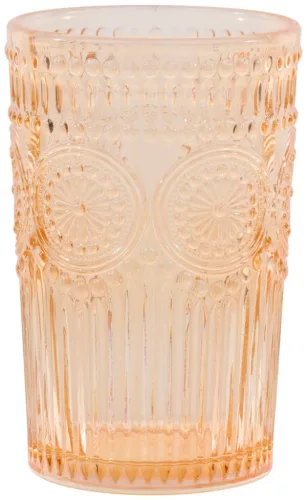 POHÁR ÜVEG NARANCSSÁRGA 360ML 4DB  8X6,5X12,5CM