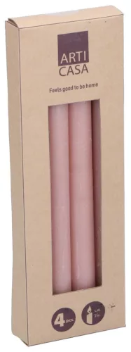 GYERTYA RUSZTIKUS PAPÍRDOBOZOS 4DB 25CM RÓZSASZÍN