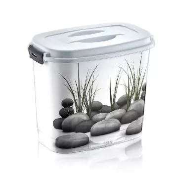   TÁROLÓ DOBOZ CSATOS TETŐVEL 6,9 L 18X28,5X24CM, "KÖVES"