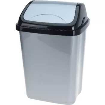 SZEMETES BILLENŐS FEKETE-SZÜRKE 10L PP