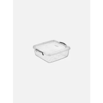   TÁROLÓDOBOZ SZÖGL. MŰA. PATENTZÁRAS TETŐVEL 3L, 4 SZÍN "SQUARE" 8,5*25*22,5CM