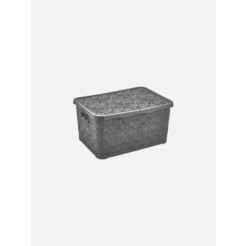   TÁROLÓDOBOZ SZÖGL. TETŐVEL MŰA. 2,5L 3 SZÍN "LACE" 10,5*22,2*15,2CM
