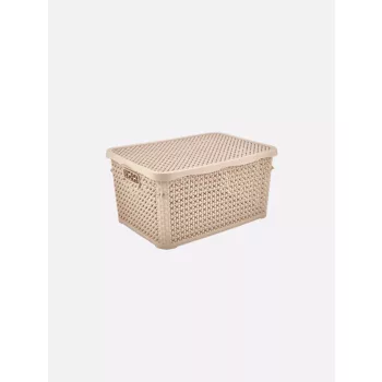   TÁROLÓDOBOZ SZÖGL. TETŐVEL MŰA. 5L 4 SZÍN "PEARL" 12*19,7*28,7CM
