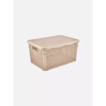   TÁROLÓDOBOZ SZÖGL. TETŐVEL MŰA. 10L 4 SZÍN "PEARL" 15,5*23,6*34,6CM