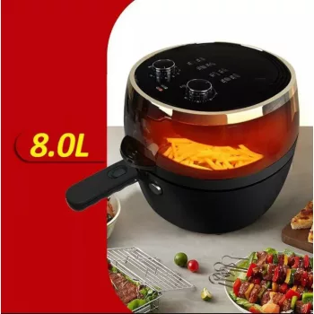   Nineshield légkeveréses sütő forgó lapáttal airfryer, 8L 1500W