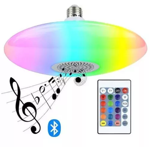 Bluetooth UFO Lámpa Hangszóróval 20W – LED Mennyezeti Lámpa Távirányítóval és Zenelejátszóval