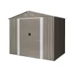 Riwall PRO RMSA 6x8 Brown fém kerti tároló 2,4 x 1,7 m nyeregtetővel (barna)