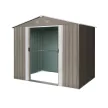 Riwall PRO RMSA 6x8 Brown fém kerti tároló 2,4 x 1,7 m nyeregtetővel (barna)