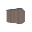 Riwall PRO RMSP 6x8 brown fém kerti tároló 2,4 x 1,8 m lapostetővel (barna)