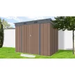 Riwall PRO RMSP 6x8 brown fém kerti tároló 2,4 x 1,8 m lapostetővel (barna)