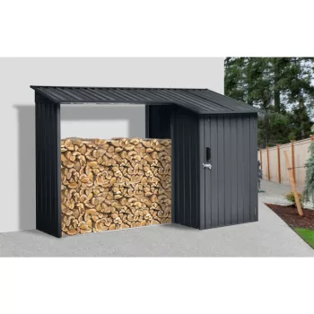   Riwall PRO RMWS 3x9 Anthracite tűzifatároló fészerrel 2,7 x 1,6 m (antracit)