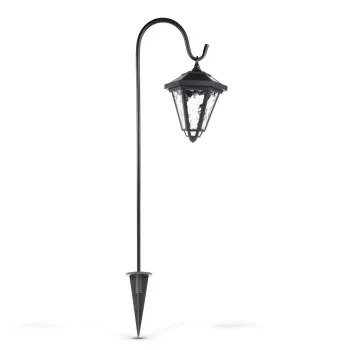   LED-es szolár lámpa - kandeláber - 80 cm - fekete - hidegfehér