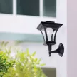 LED-es szolár lámpa - fali - 21 x 21 cm - 8 LED - fekete - melegfehér