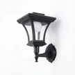 LED-es szolár lámpa - fali - 21 x 21 cm - 8 LED - fekete - melegfehér