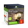 LED-es szolár lámpa - fali - 21 x 21 cm - 8 LED - fekete - melegfehér