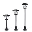 LED-es szolár lámpa - kandeláber - 120 cm - 10 LED - fekete - melegfehér