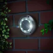 LED-es leszúrható / fali szolár lámpa - kör alakú - SMD LED - hidegfehér - 12 cm