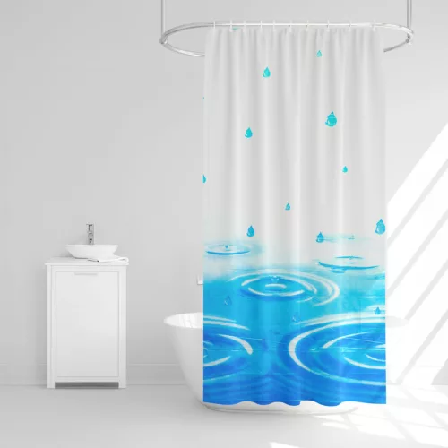 Zuhanyfüggöny - 3 féle - kék, tavasz, kockás mintás - 180 x 180 cm