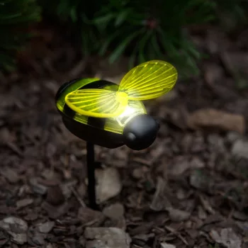   Leszúrható szolár lámpa - méhecske - 8 x 7,5 x 14,5 cm - Fehér LED