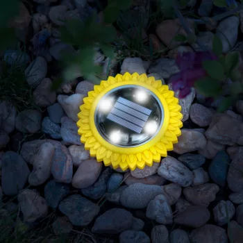   LED-es leszúrható szolár lámpa - sárga - hidegfehér - 11,5 x 2,3 cm